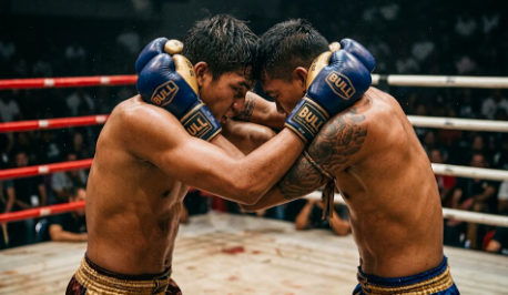 clinching muaythai